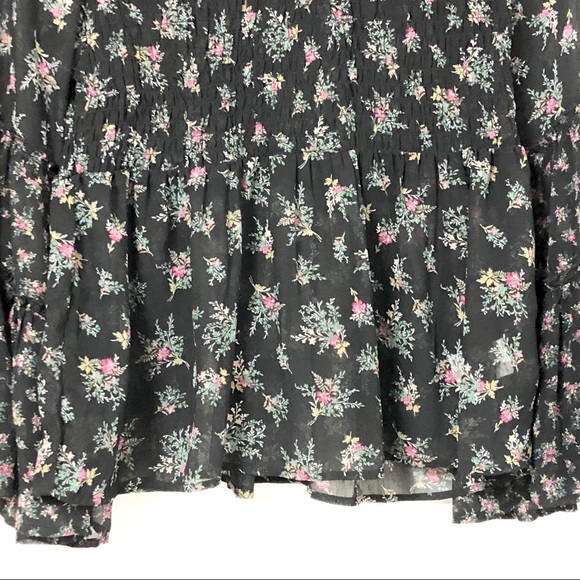 AEO Boho Floral Sheer Bell Sleeve Top - Picture 5 of 9